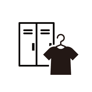 ロッカーでお着替えイラスト